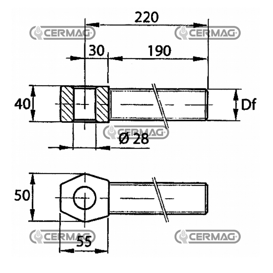Kraj toplinga sa navojem dx M36x3 50680 2471