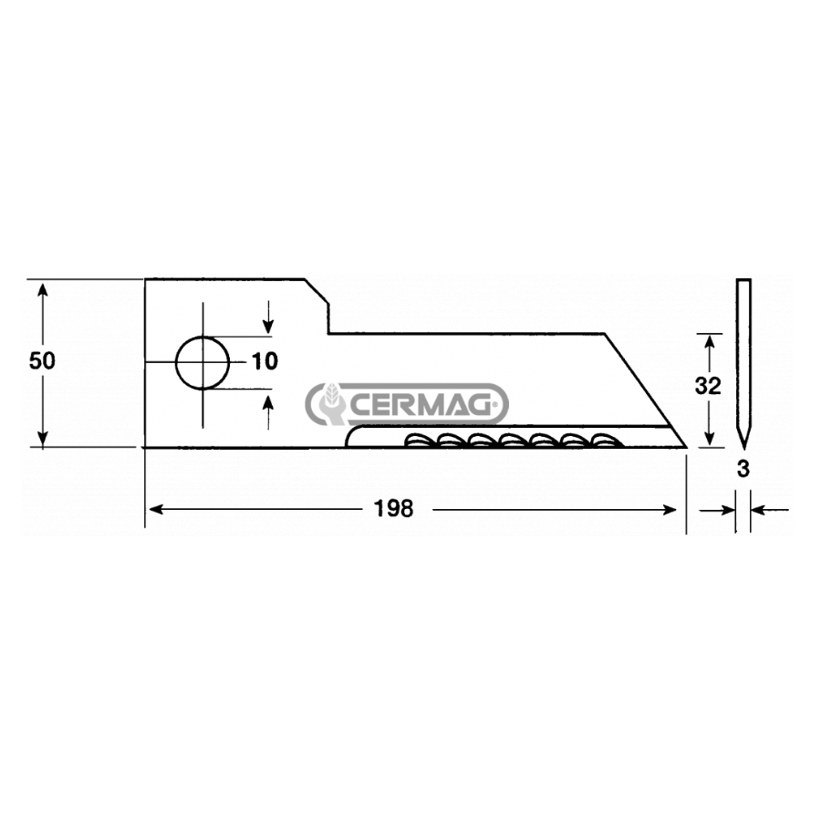 Nož obrnuti 198x50   8974