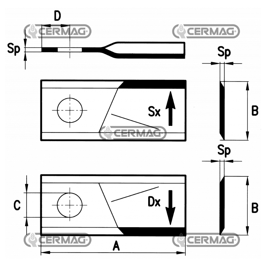 Nož rotkose 115x48 DX d.19    9119
